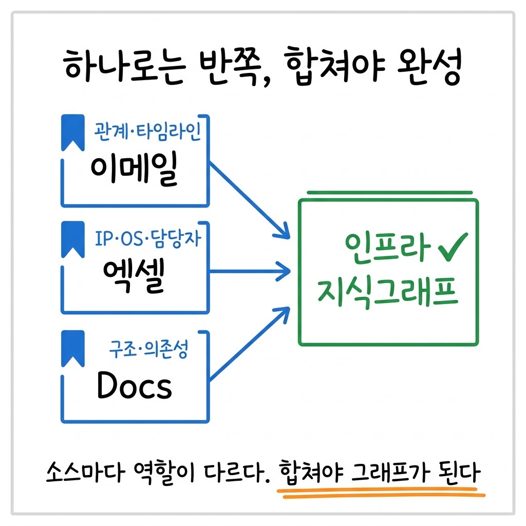 이메일로 IT 인프라 지식그래프를 만들어봤는데, 이메일만으로는 부족했던 이유