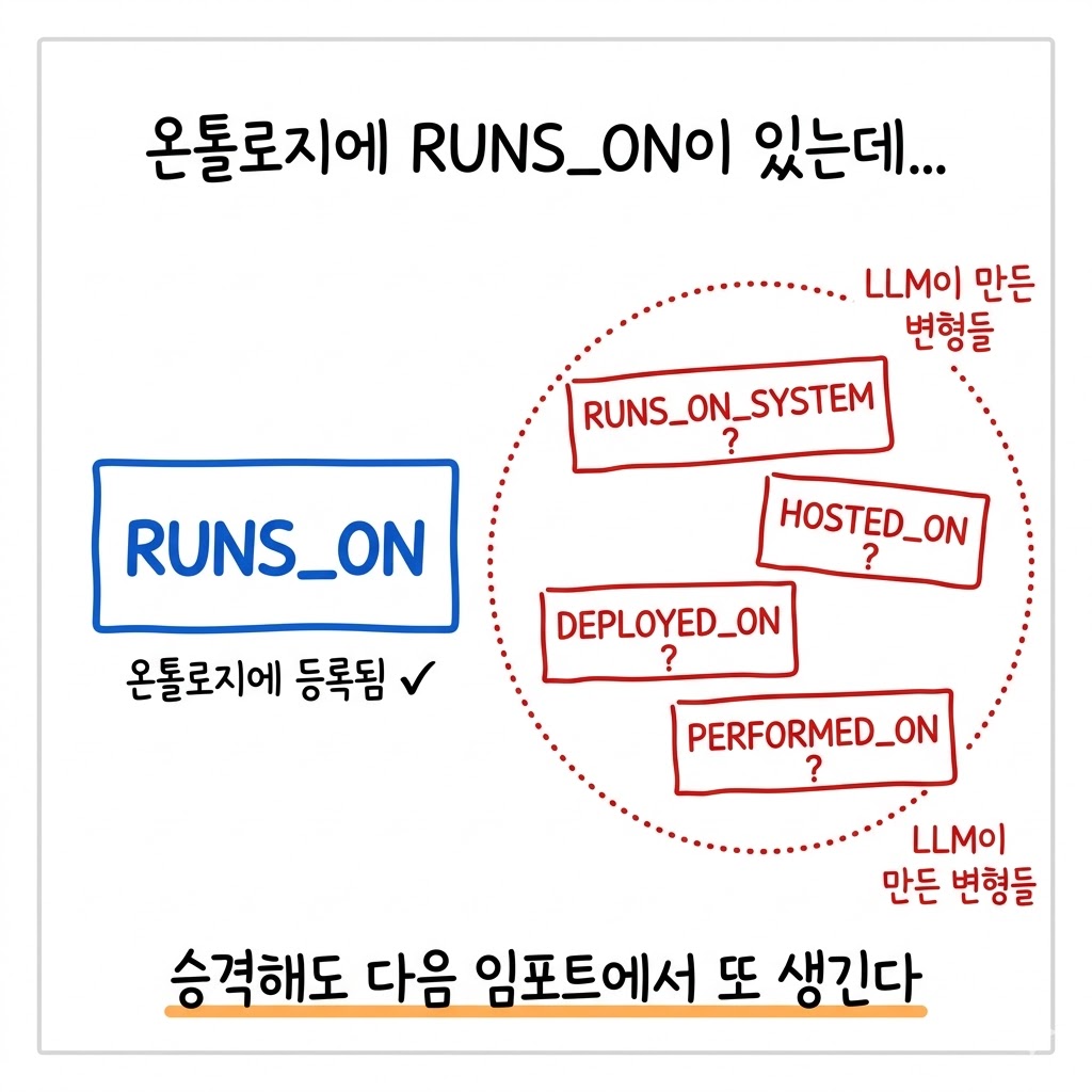 LLM이 온톨로지 타입을 안 쓰고 변형을 만드는 건 어떻게 막아야 할까?