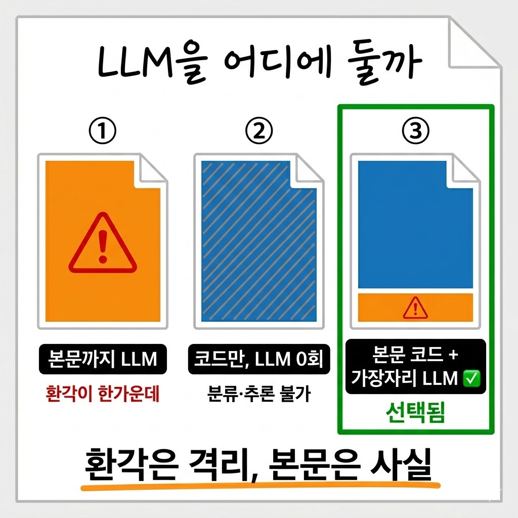 일일 정리를 LLM에 통째로 맡기지 않은 이유 — 본문은 코드로 되돌렸습니다
