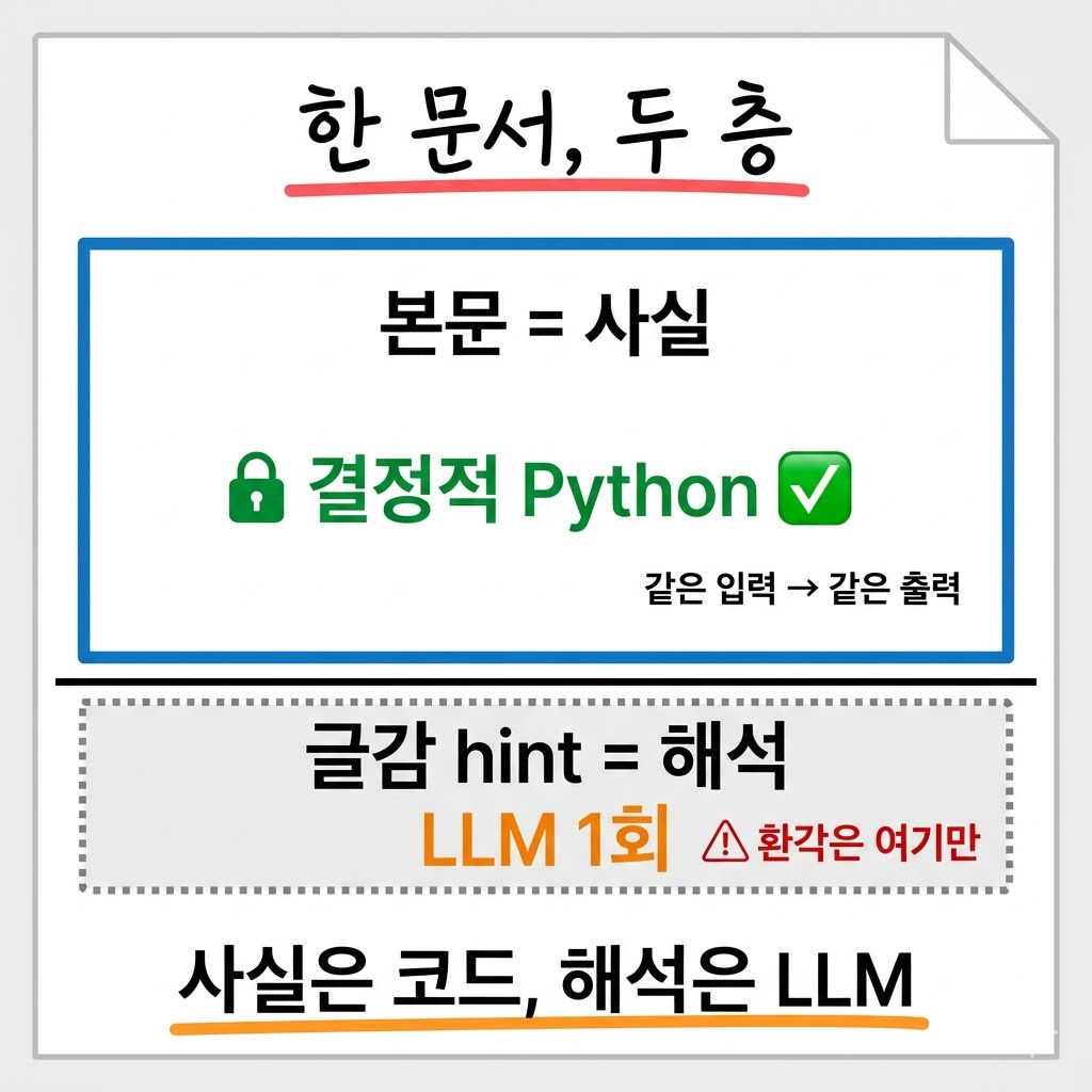 일일 정리를 LLM에 통째로 맡기지 않은 이유 — 본문은 코드로 되돌렸습니다 그림 1