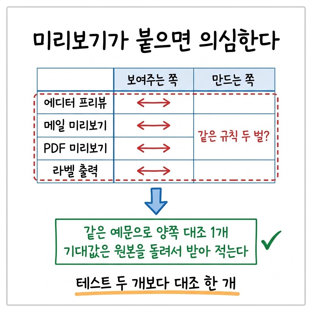 보여주는 쪽과 만드는 쪽이 갈리는 네 가지 기능 목록과 대조 검사 한 개를 붙이는 처방